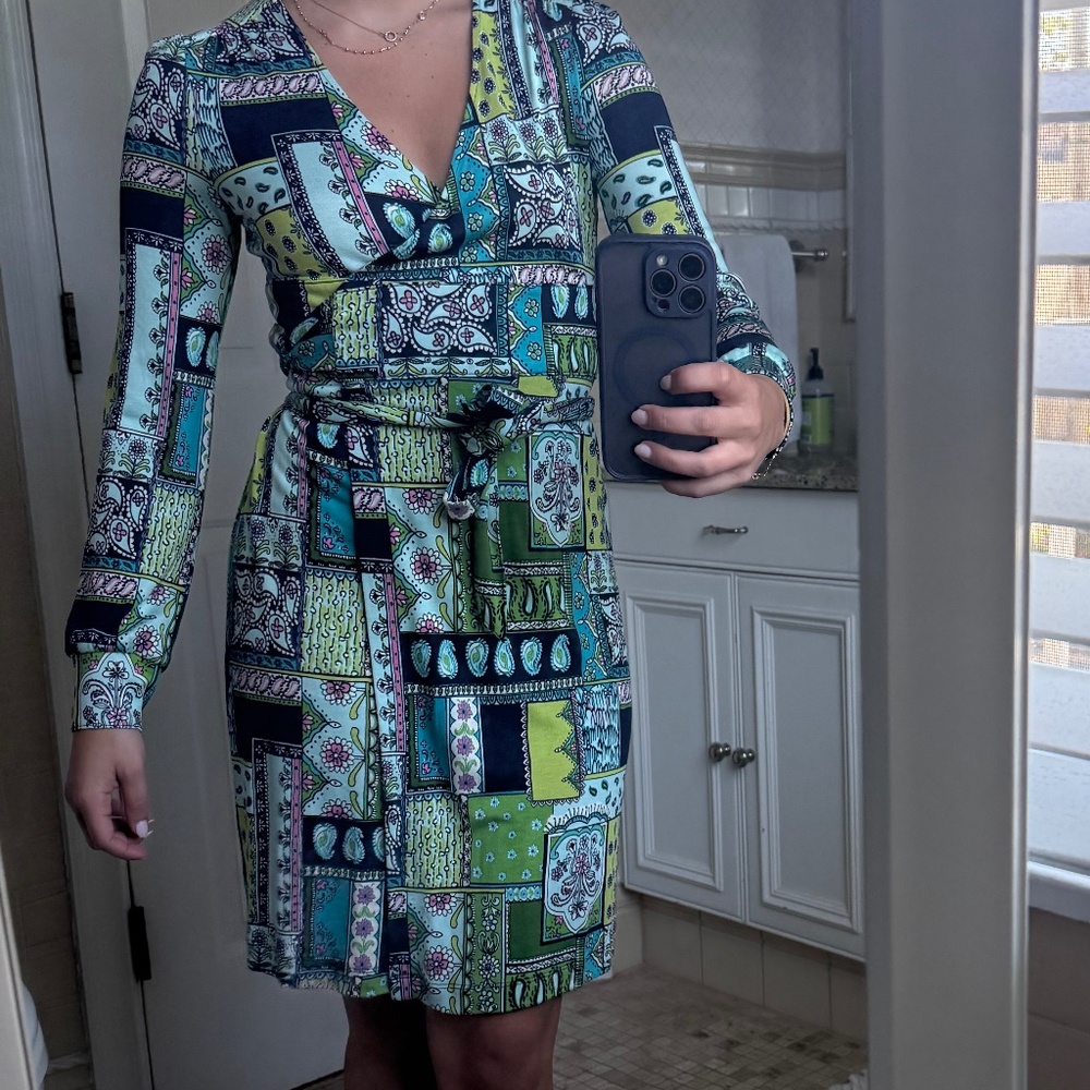 Lilly Pulitzer Patchwork Bohemian Paisley Floral Stretch Silk Wrap